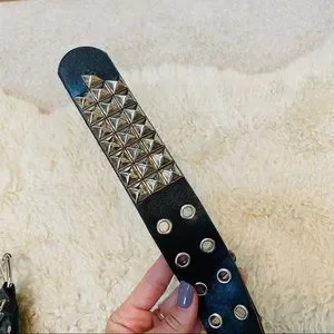Hot Topic | Accessories | Faux Black Leather Studded Punk 